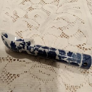 Vintage Blue Willow Blue and White Porcelain Art Piece Ice Cream Scoop Melonball